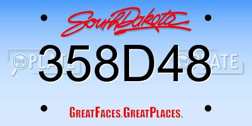 358D48 South Dakota License Plate