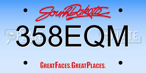358EQM South Dakota License Plate