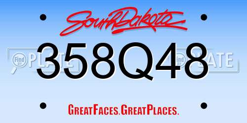 358Q48 South Dakota License Plate
