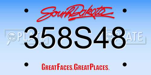 358S48 South Dakota License Plate