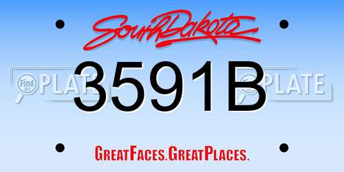 3591B South Dakota License Plate