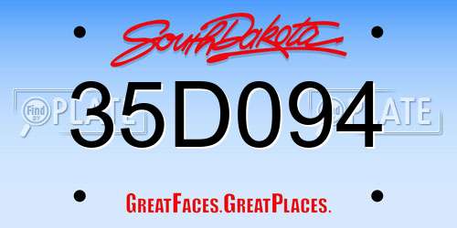 35D094 South Dakota License Plate