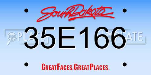 35E166 South Dakota License Plate