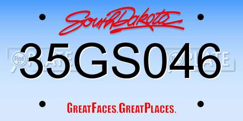 35GS046 South Dakota License Plate