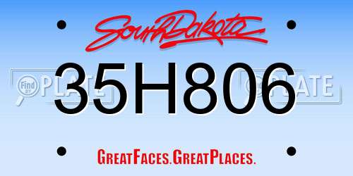 35H806 South Dakota License Plate