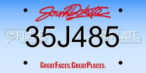 35J485 South Dakota License Plate
