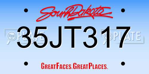 35JT317 South Dakota License Plate