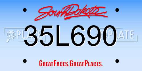 35L690 South Dakota License Plate