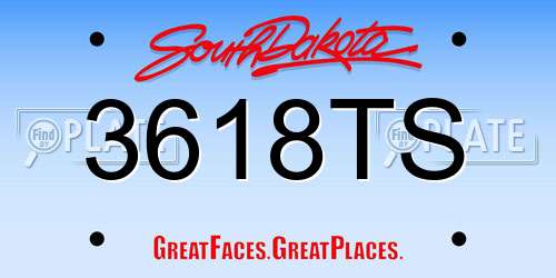 3618TS South Dakota License Plate