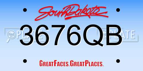 3676QB South Dakota License Plate