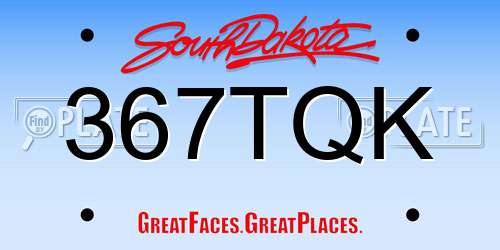 367TQK South Dakota License Plate
