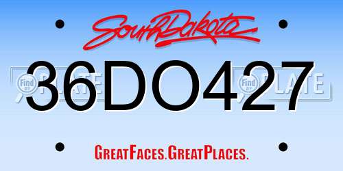 36DO427 South Dakota License Plate