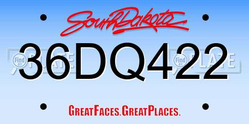 36DQ422 South Dakota License Plate