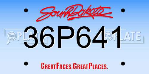 36P641 South Dakota License Plate