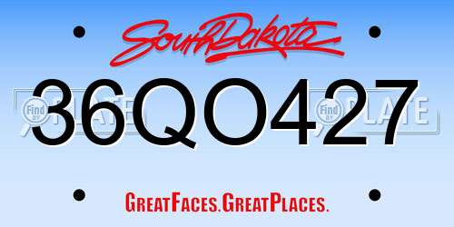 36QO427 South Dakota License Plate