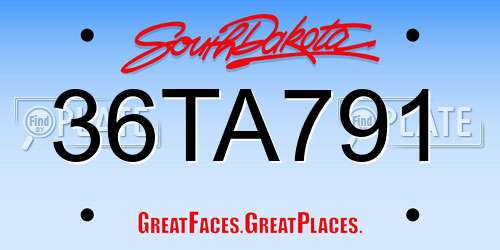 36TA791 South Dakota License Plate