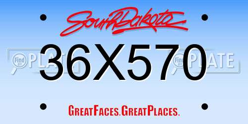 36X570 South Dakota License Plate