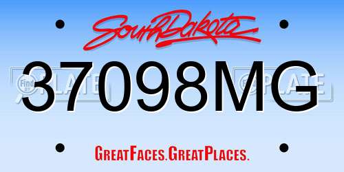 37098MG South Dakota License Plate