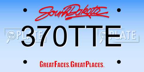 370TTE South Dakota License Plate