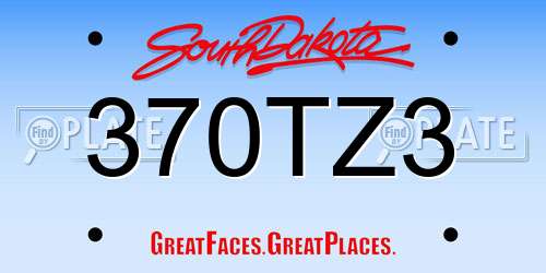 370TZ3 South Dakota License Plate