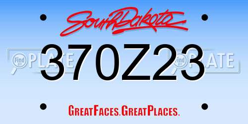 370Z23 South Dakota License Plate