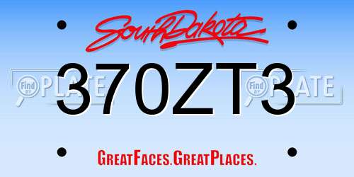 370ZT3 South Dakota License Plate