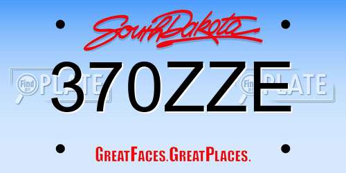 370ZZE South Dakota License Plate