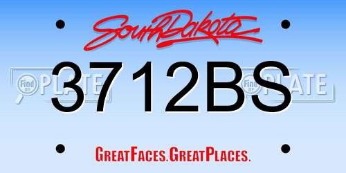 3712BS South Dakota License Plate