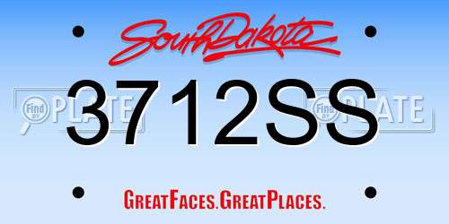 3712SS South Dakota License Plate