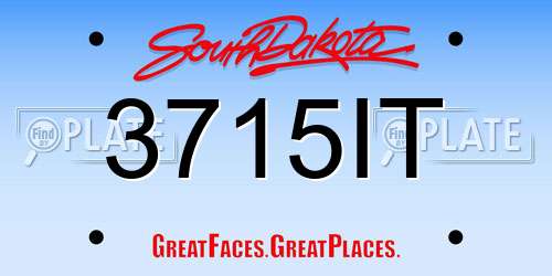 3715IT South Dakota License Plate