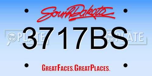 3717BS South Dakota License Plate