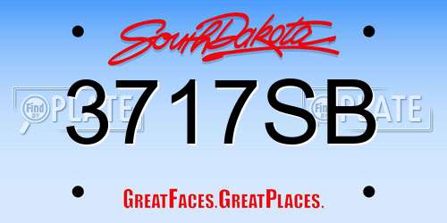 3717SB South Dakota License Plate