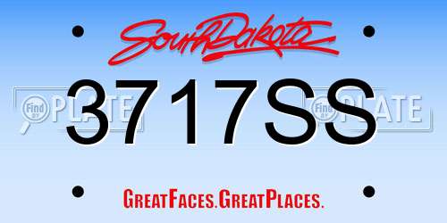 3717SS South Dakota License Plate
