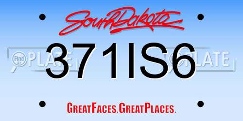 371IS6 South Dakota License Plate