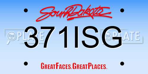 371ISG South Dakota License Plate