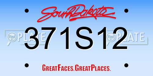 371S12 South Dakota License Plate