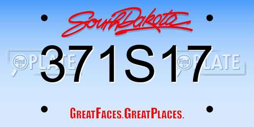 371S17 South Dakota License Plate