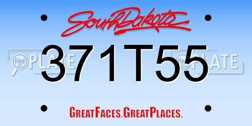371T55 South Dakota License Plate