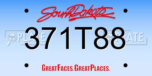 371T88 South Dakota License Plate