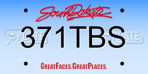 371TBS South Dakota License Plate