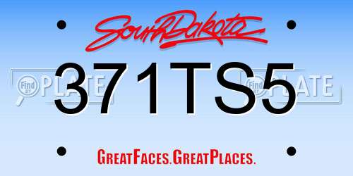 371TS5 South Dakota License Plate