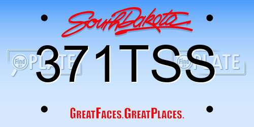 371TSS South Dakota License Plate