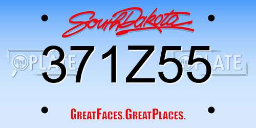 371Z55 South Dakota License Plate