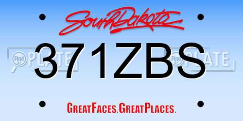 371ZBS South Dakota License Plate