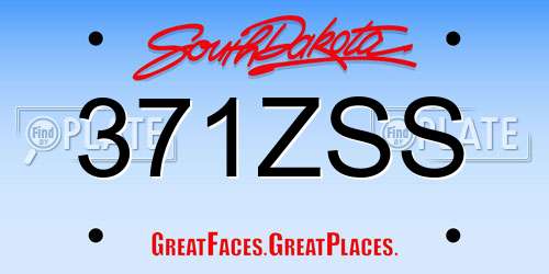 371ZSS South Dakota License Plate