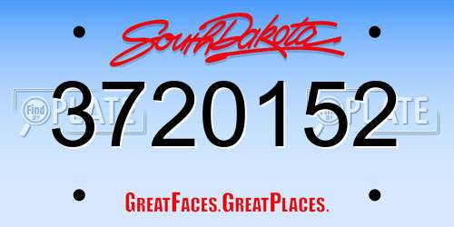 3720152 South Dakota License Plate