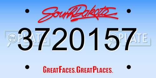 3720157 South Dakota License Plate