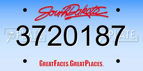 3720187 South Dakota License Plate