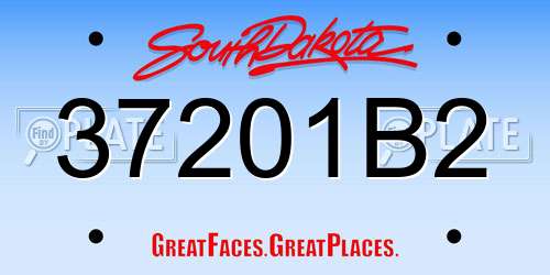 37201B2 South Dakota License Plate