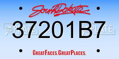 37201B7 South Dakota License Plate